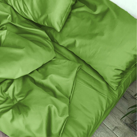 Простынь двуспальная MirSon Satin Light Pro 10-013 Lettuce 180x190+25 см (2200010175226) - Фото 1