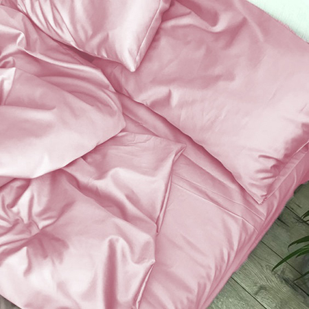 Простынь двуспальная MirSon Satin Light Pro 10-003 Pink 180x190+25 см (2200010170153) - Фото 1