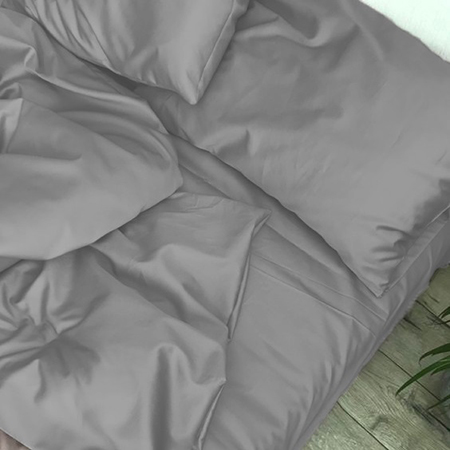 Простынь двуспальная MirSon Satin Light Pro 10-004 Gray 180x200+25 см (2200010170689) - Фото 1
