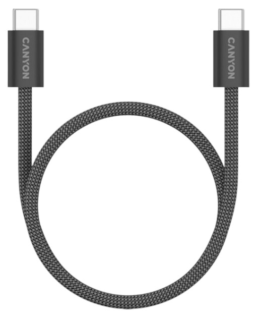 Кабель синхронизации данных Canyon OnWire 60MG C-C 60W Magnet Braided 1m Black (CND-CCMG60AB15B) - Фото 1