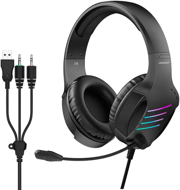 Гарнитура проводная игровая Langsdom HCG07-G7-Black - Фото 1