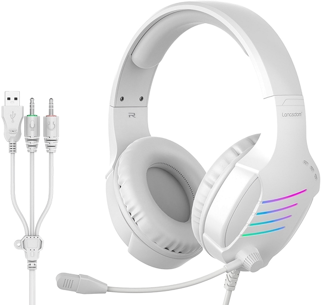 Гарнитура проводная игровая Langsdom HCG07-G7-White - Фото 1