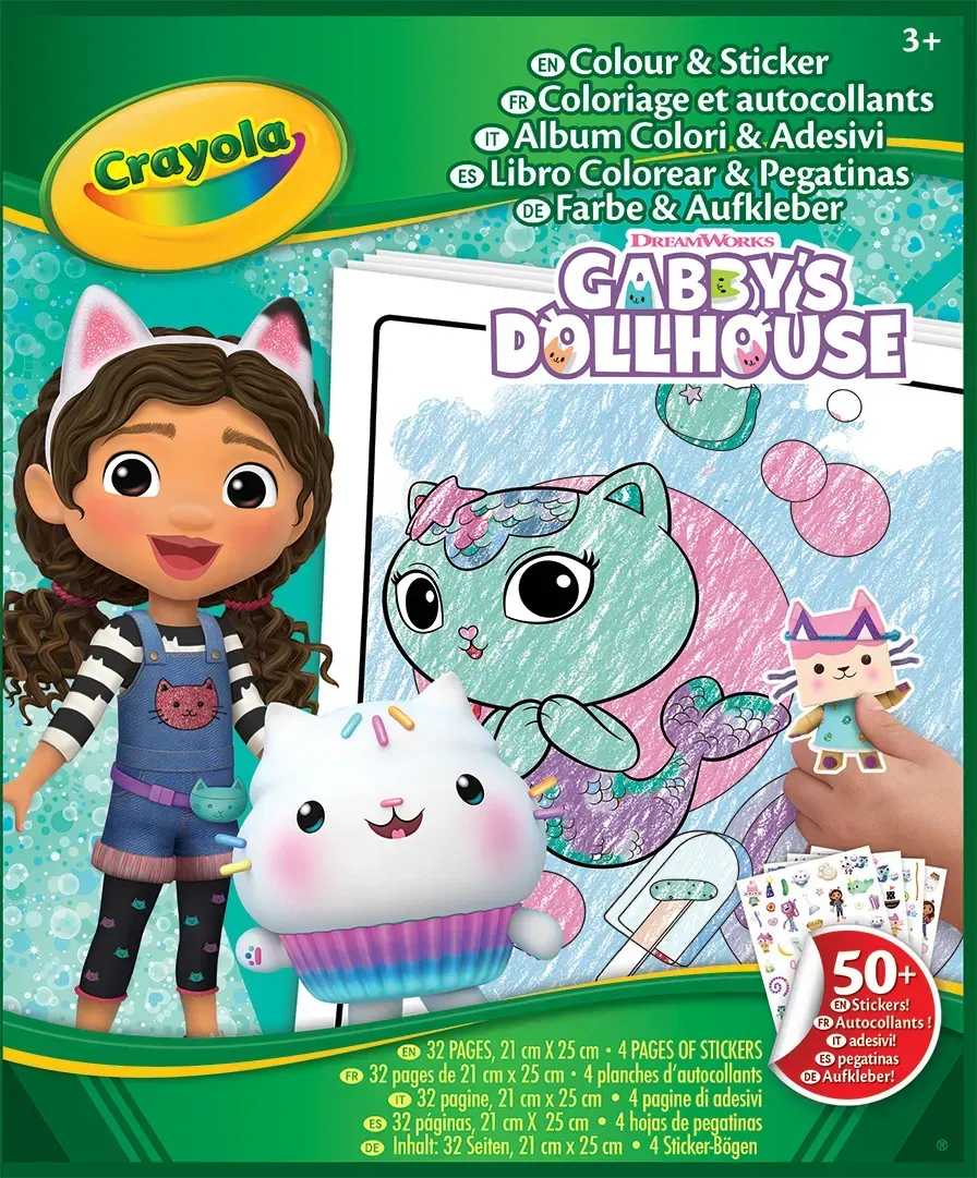 Раскраски классические Crayola Gabby's Doll's House 32 стoр. 1 и 4 стор. наклеек (04-7025G) - Фото 1