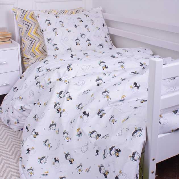 Комплект постільної білизни дитячий MirSon Бязь Kids Time 18-0003 Pinokio 143 x 210 см (2200006993926) - Фото 1