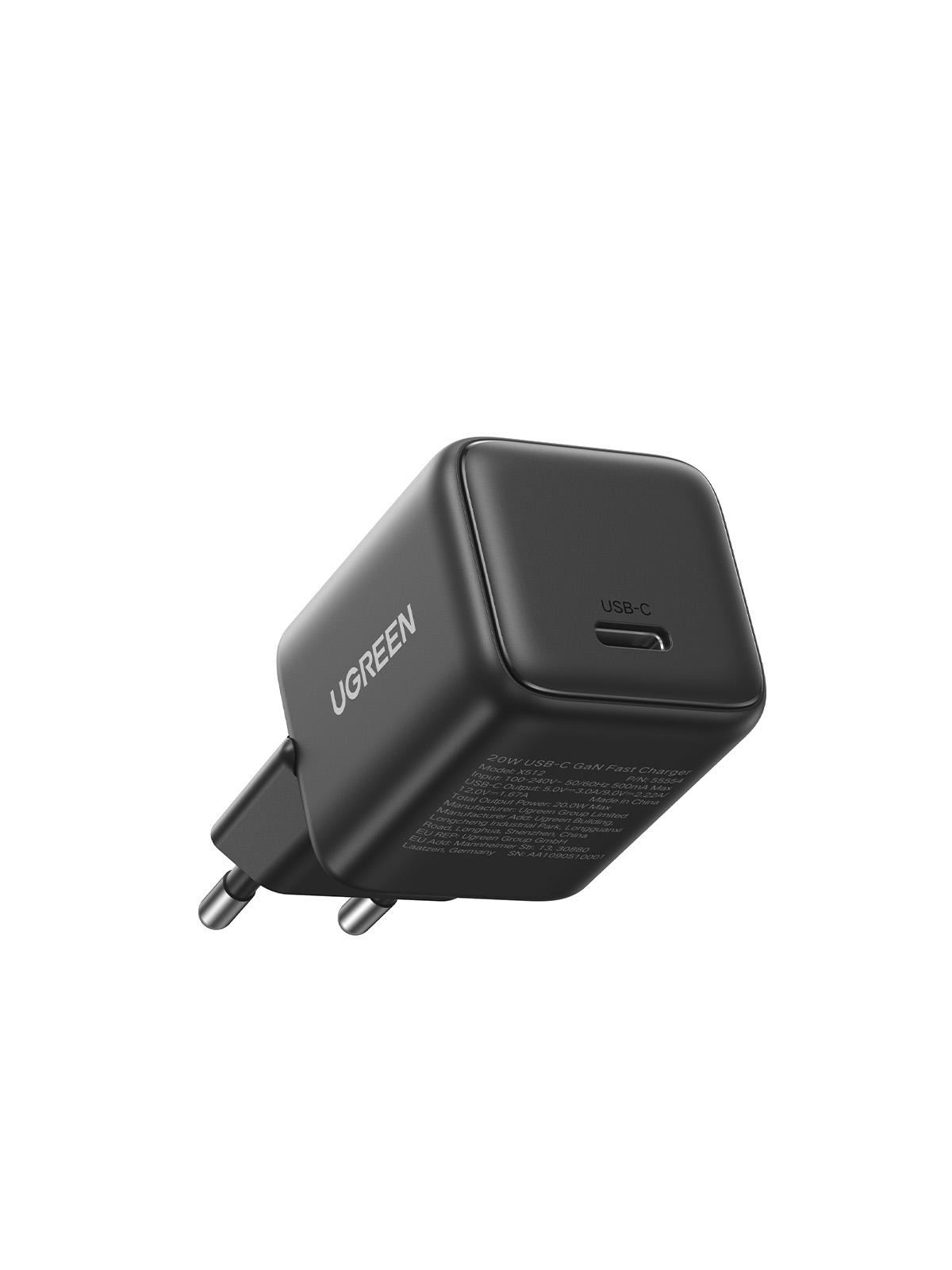 Мережевий зарядний пристрій UGREEN X512 USB-C 20W PD GaN Fast Charger Grey (55528) - Фото 1