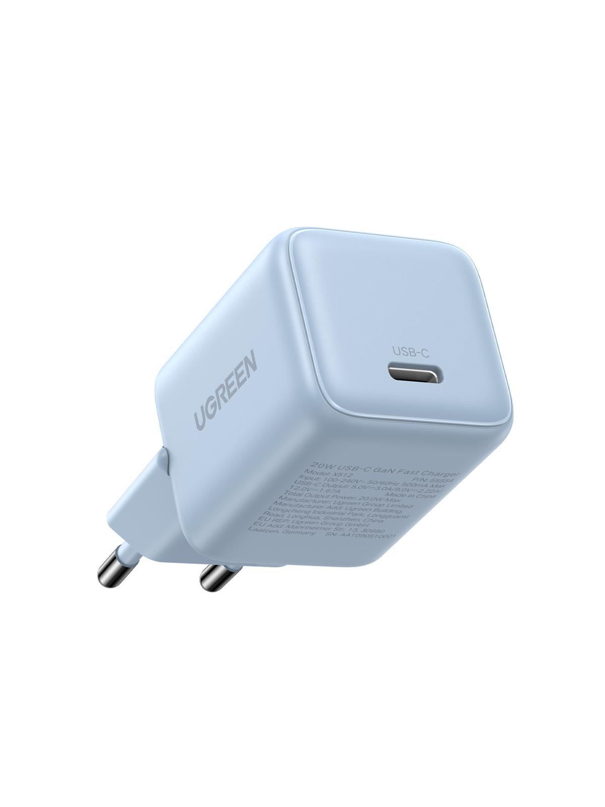 Мережевий зарядний пристрій UGREEN X512 USB-C 20W PD GaN Fast Charger Blue (55555) - Фото 1