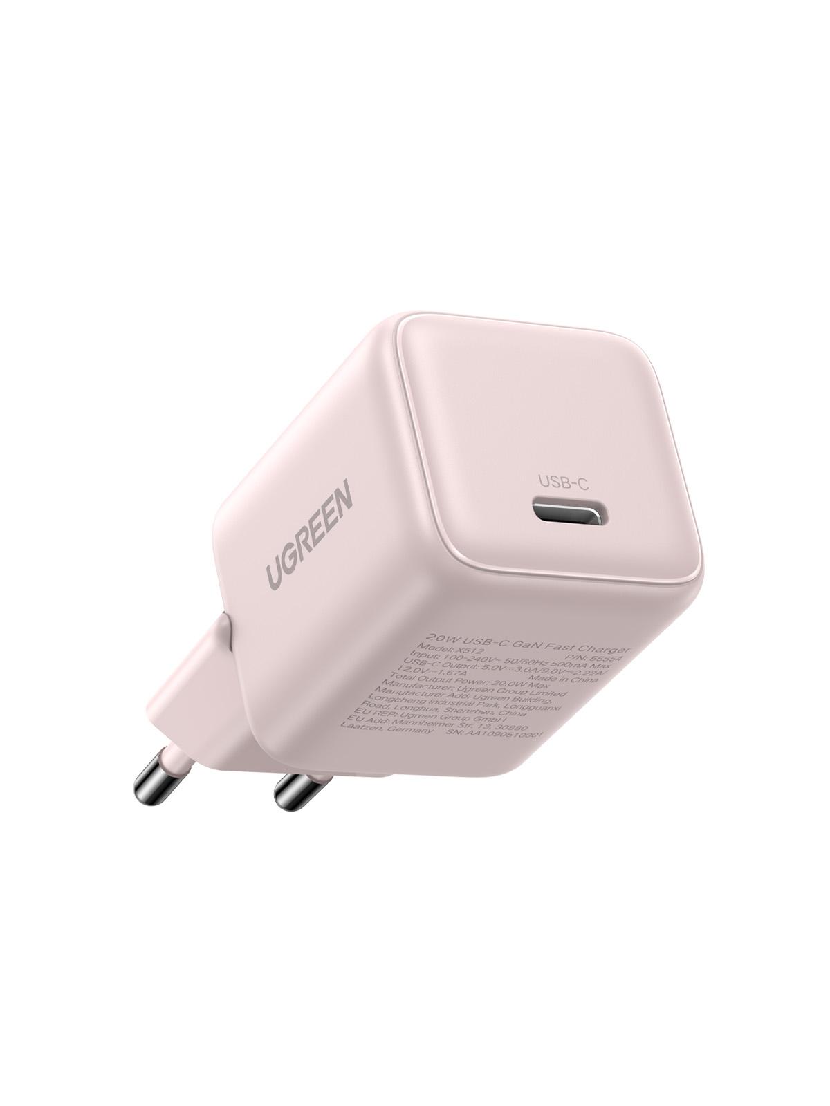 Мережевий зарядний пристрій UGREEN X512 USB-C 20W PD GaN Fast Charger Pink (55556) - Фото 1