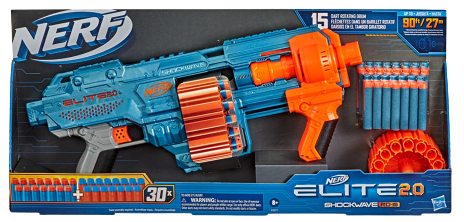 Бластер многозарядный Hasbro Nerf Elite 2.0 Шоквейв (E9527) - Фото 1