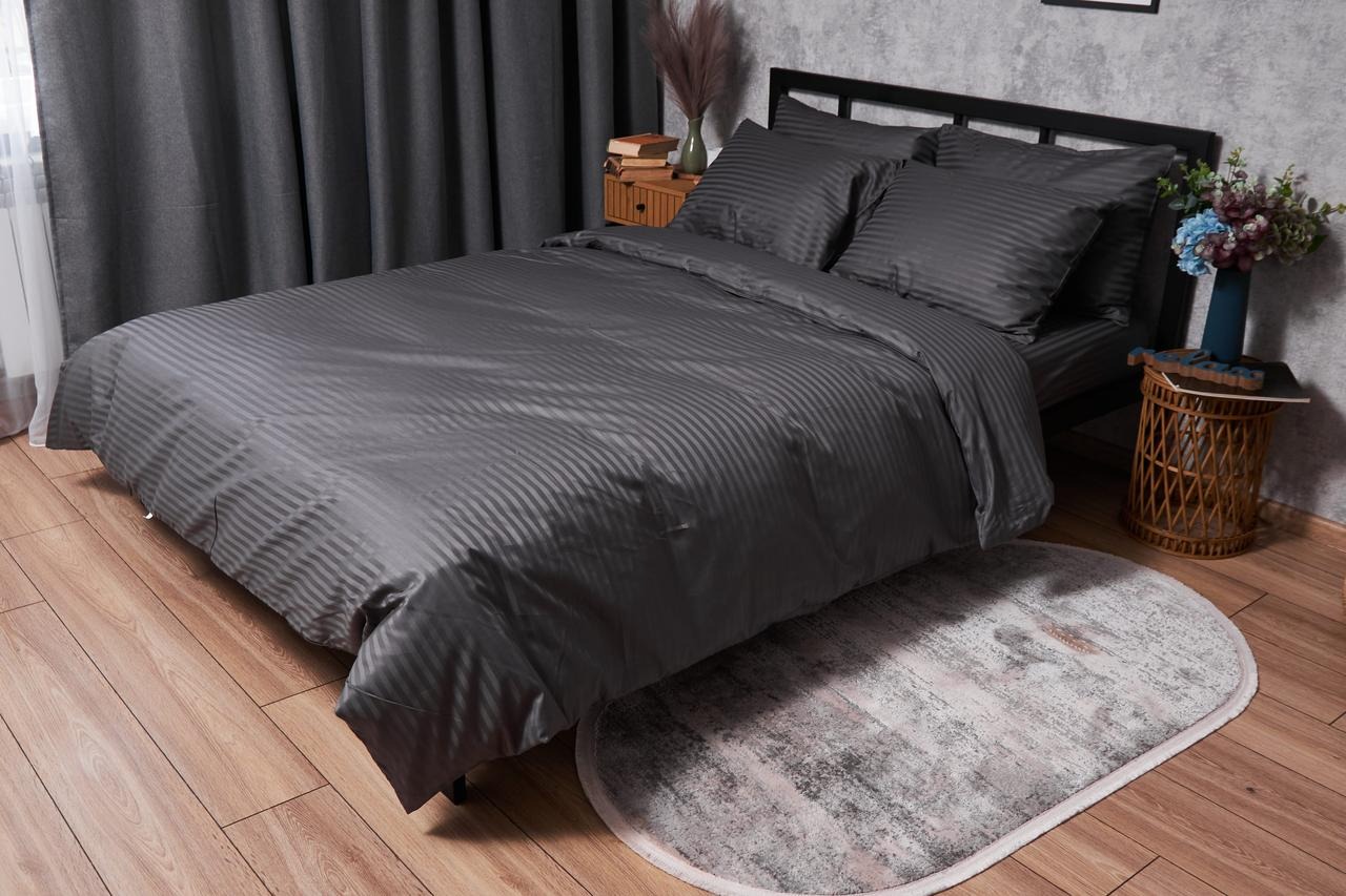 Купити Комплект постільної білизни Moon&Star Satin Stripe Stripe Black 175х210 (MS-820003683) - Фото 1 Комплект постільної білизни Moon&Star Satin Stripe Stripe Black 175х210 (MS-820003683) - Фото 1
