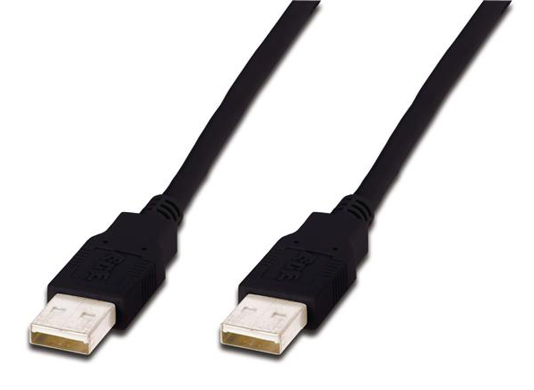 Кабель USB type A - USB type A Assmann USB 2.0 (AM/AM) 1.8m Black (AK-300100-018-S) - Фото 1
