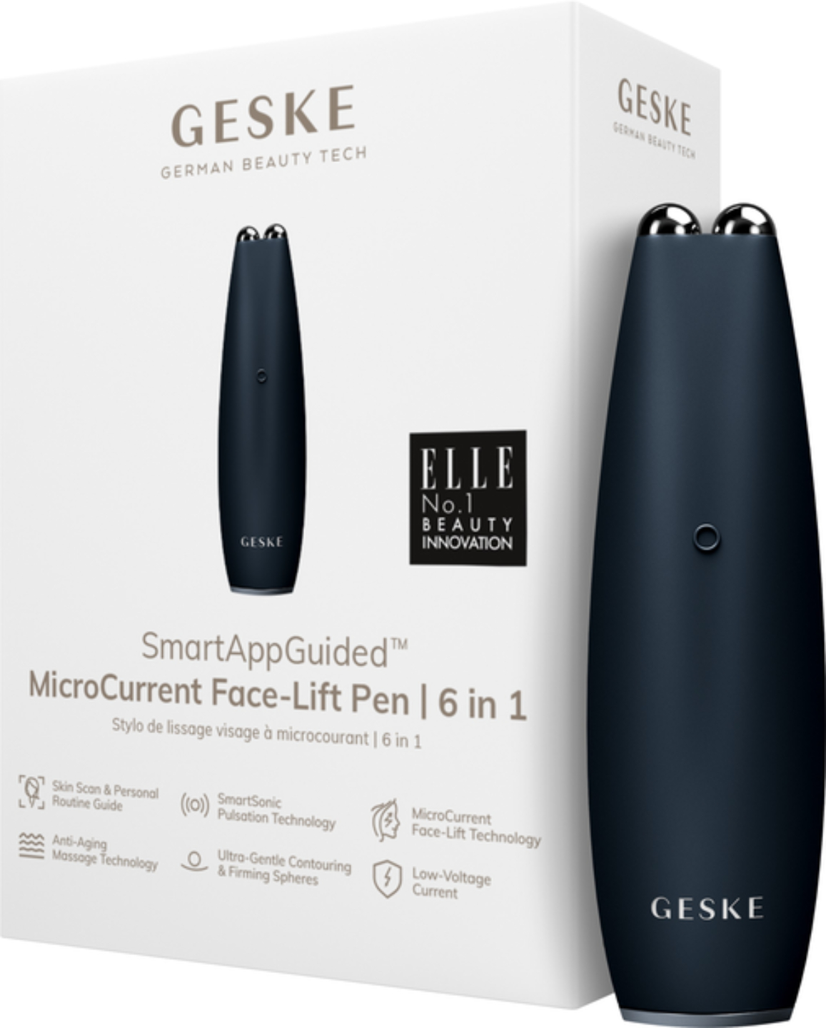 Мікрострумова ручка для підтяжки обличчя GESKE MicroCurrent Face-Lift Pen 6 в 1 чорний (GK000013BK01) - Фото 1