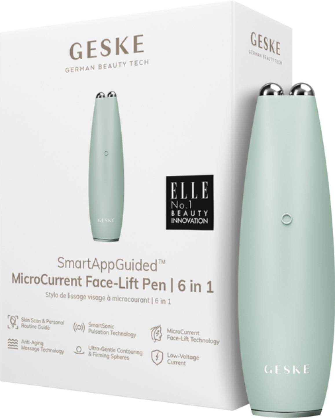 Мікрострумова ручка для підтяжки обличчя GESKE MicroCurrent Face-Lift Pen 6 в 1 зелений (GK000013GN01) - Фото 1