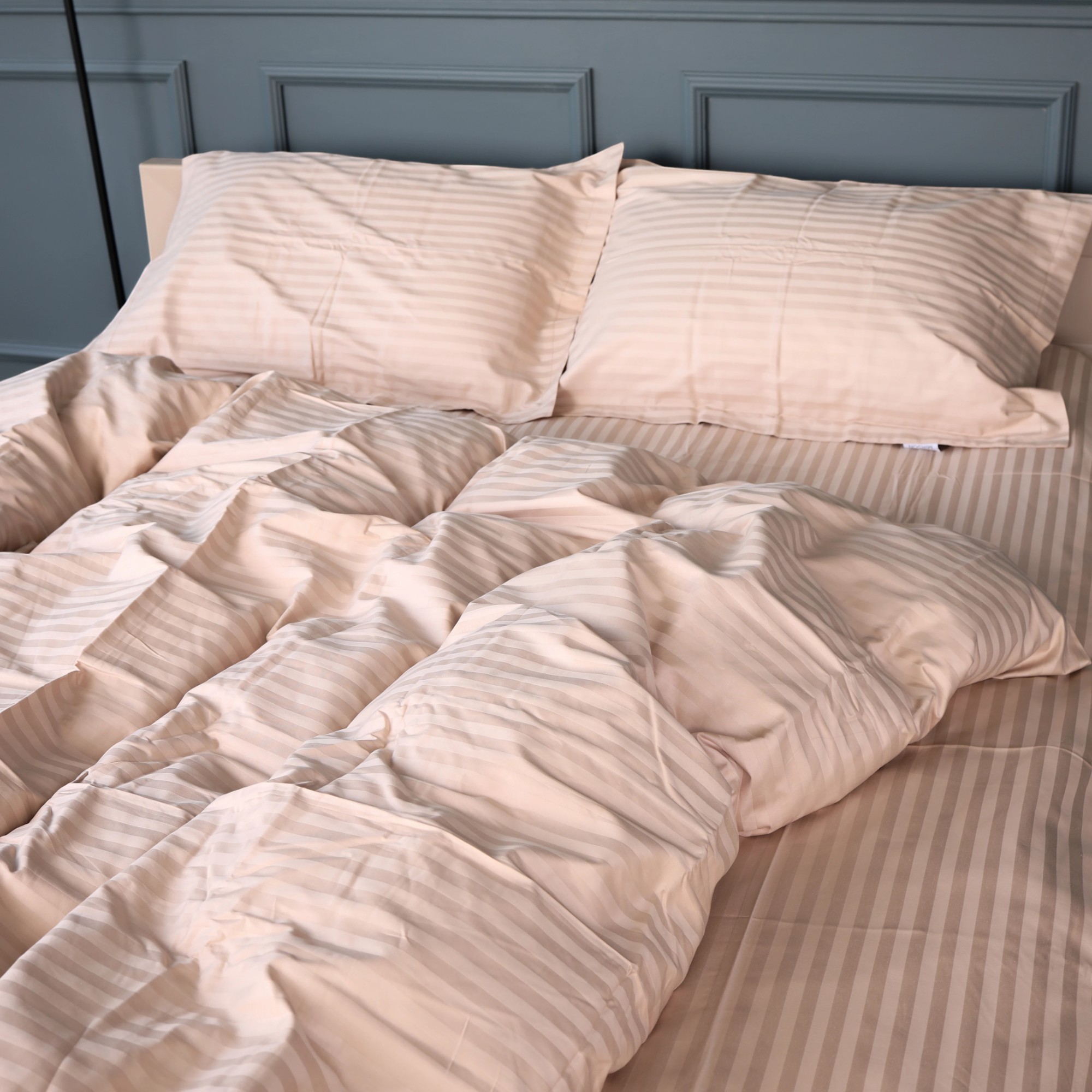 Комплект постільної білизни дитячий MirSon Satin Stripe 30-0004 Cream 110х140 (2200005246085) - Фото 1