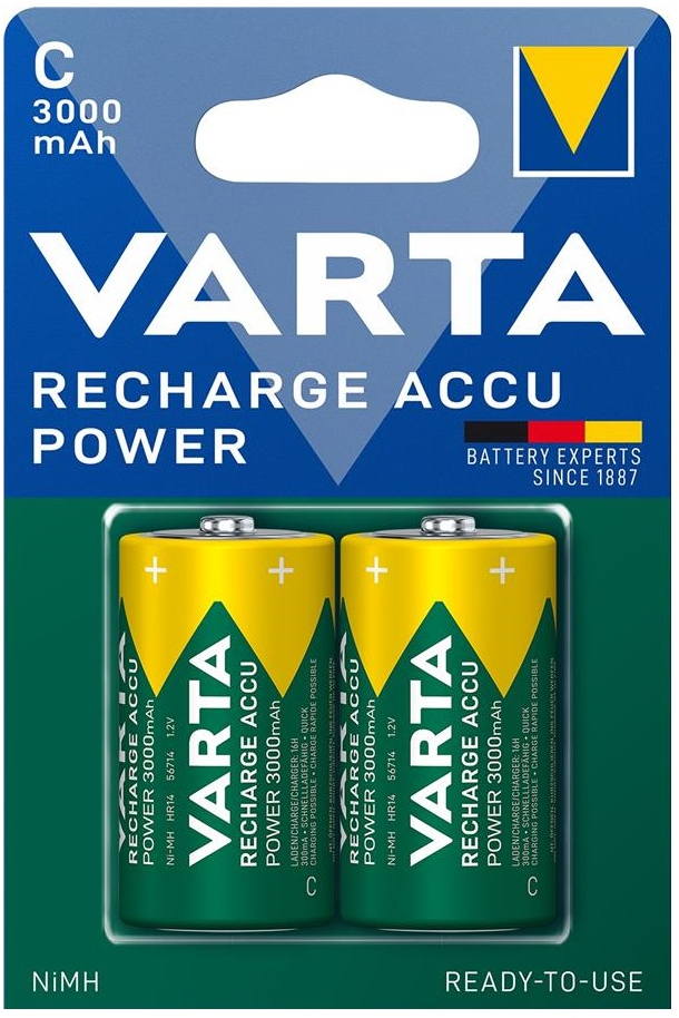 Аккумулятор Varta NI-MH Power D(LR20) 3000mAh 2 шт. (56720101402) - Фото 1