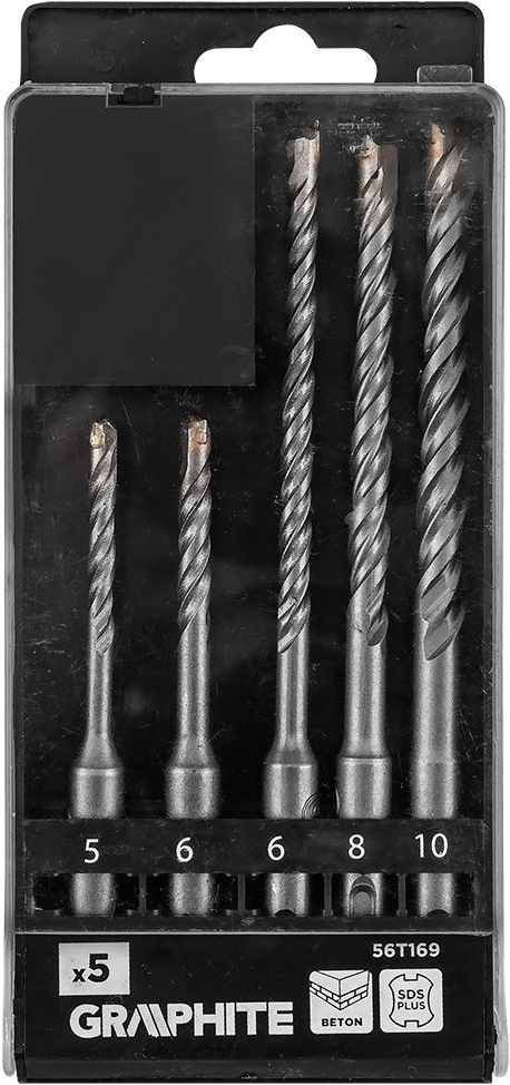 Купить Набор сверл GRAPHITE SDS Plus 6x8x10x160 мм 5 шт. (56T169) - Фото 1 Набор сверл GRAPHITE SDS Plus 6x8x10x160 мм 5 шт. (56T169) - Фото 1