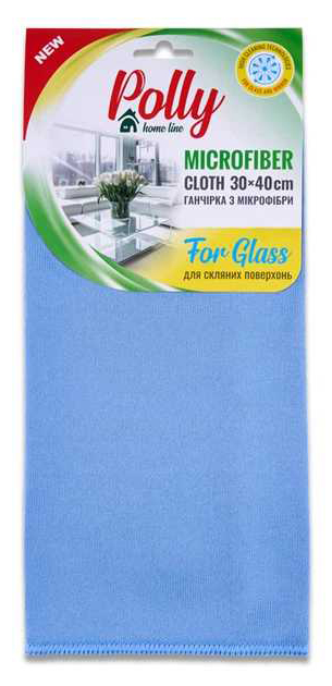 Салфетка бытовая POLLY из микрофибры для стекла 30х40 см (PO20144) - Фото 1