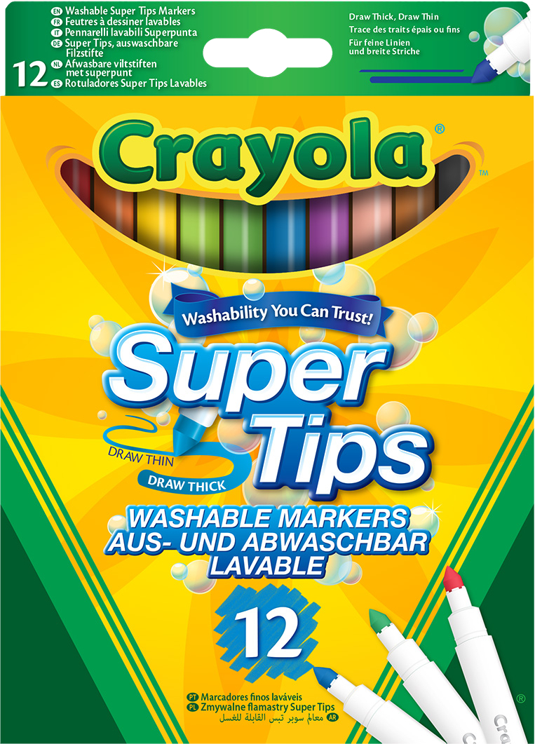 Фломастеры Crayola Supertips (washable) 12 шт. (7509) - Фото 1