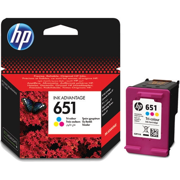 Картридж для струйных МФУ и принтеров HP No.651 DJ Ink Advantage 5575/5645/ OfficeJet 202 Tri-color (C2P11AE) - Фото 1