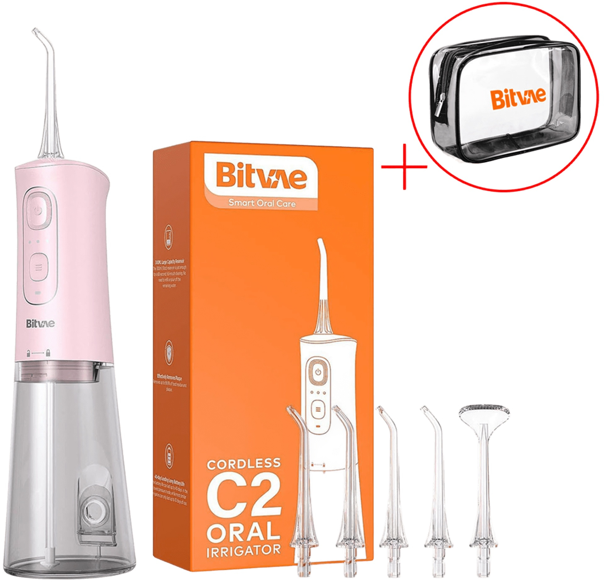 Іригатор Bitvae C2 Pink + косметичка (BVC2-p-k) - Фото 1