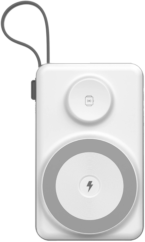 Батарея мобильная Choetech Magnetic Wireless 10000mAh 15W White (B695-GW) - Фото 1