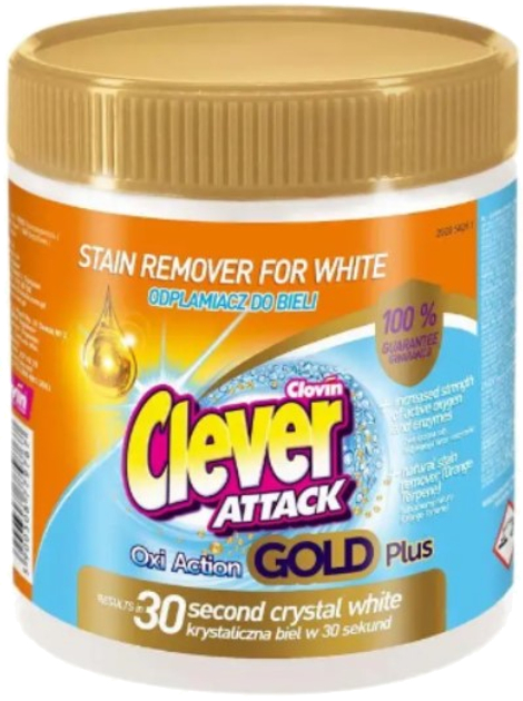 Отбеливатель для белья Clever Attack для белых вещей 730 г (5900308779767) - Фото 1
