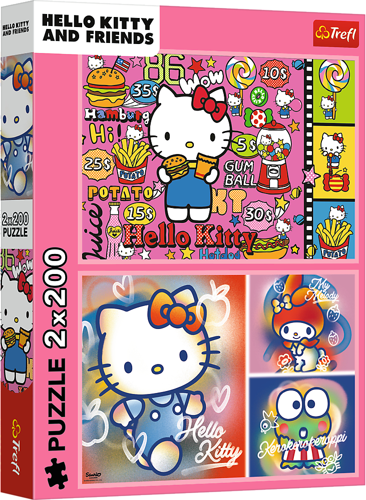 Купити Пазли (8 +) Trefl Hello Kitty Вітаю Кітті та друзів 2x200 ел. (33363) - Фото 1 Пазли (8 +) Trefl Hello Kitty Вітаю Кітті та друзів 2x200 ел. (33363) - Фото 1
