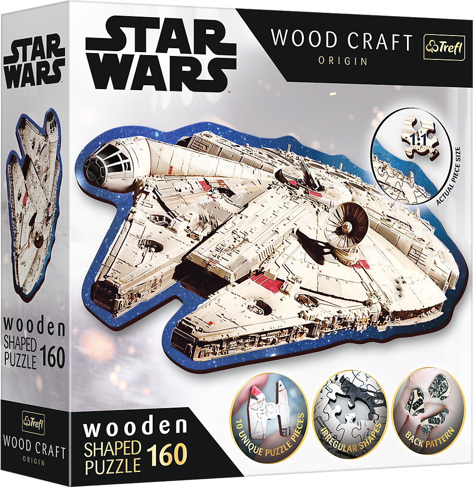 Купити Пазли (5-7 років) Trefl Wooden Star Wars Тисячолітній сокіл 160 ел. (01895) - Фото 1 Пазли (5-7 років) Trefl Wooden Star Wars Тисячолітній сокіл 160 ел. (01895) - Фото 1