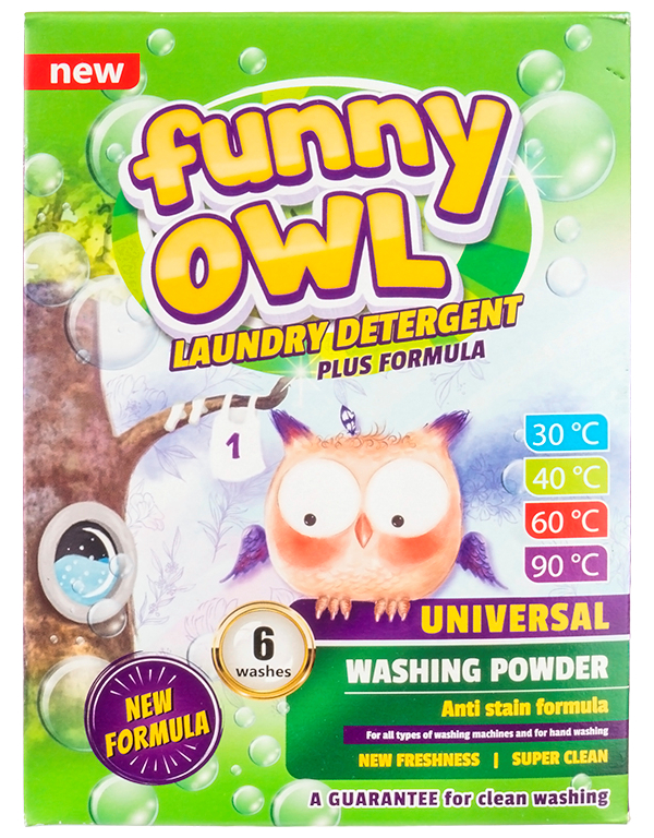 Стиральный порошок Funny Owl Universal 420 г (5903855501102) - Фото 1