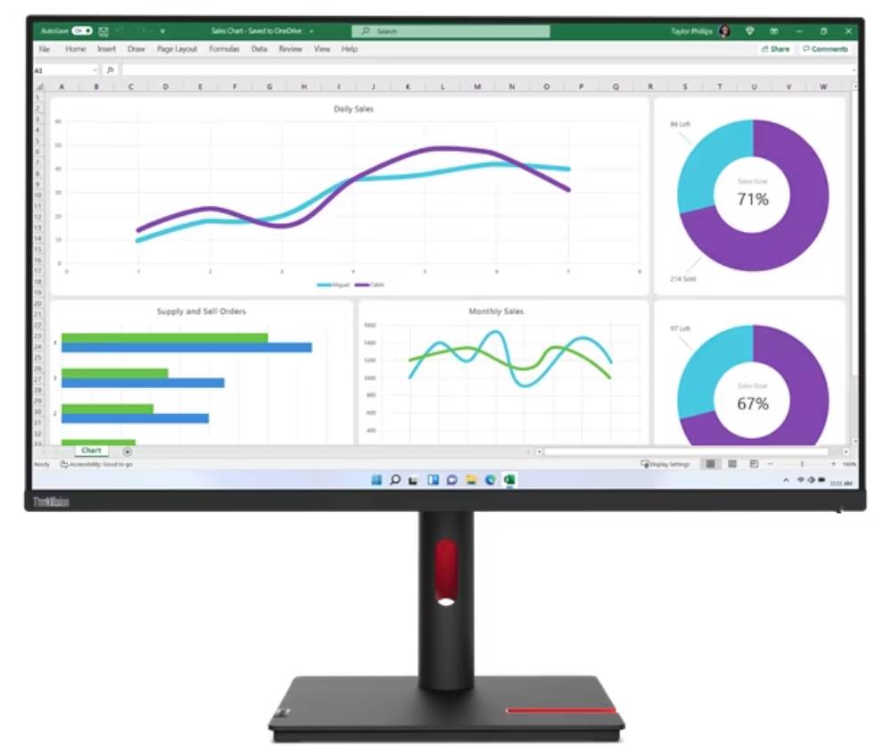 Монитор Lenovo ThinkVision T32h-30 (63D3GAT1UA) - Фото 1