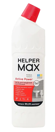 Средство для чистки унитаза Helper Max Активная сила Active Power 1 л (4820183972972) - Фото 1