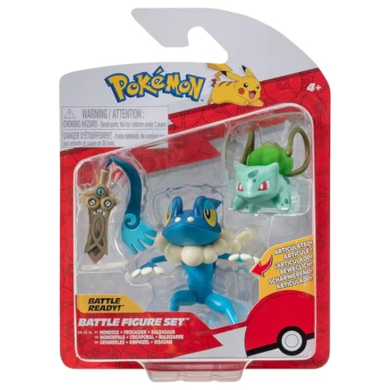 Набор игровых фигурок Pokemon W19 - ХОНЭДЖ. БУЛЬБАЗАВР, ФРОГАДИР (PKW3599) - Фото 1