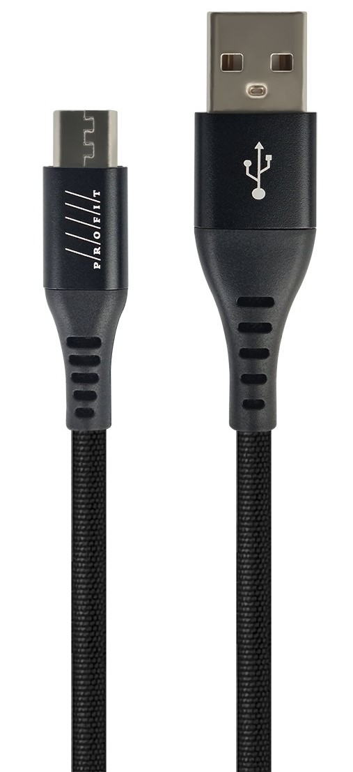 Кабель Profit QY-11 Micro USB 3m 2,4A Black (000001184) - Фото 1