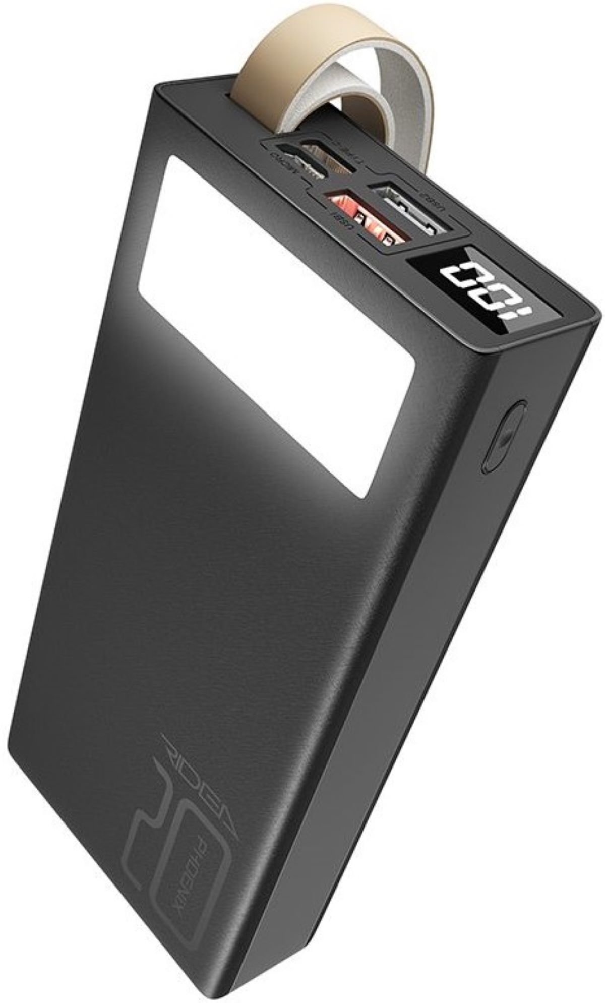 Батарея мобильная Ridea Phoenix20 10W digital display + lamp 20000 mAh Black (RP-D20L) - Фото 1