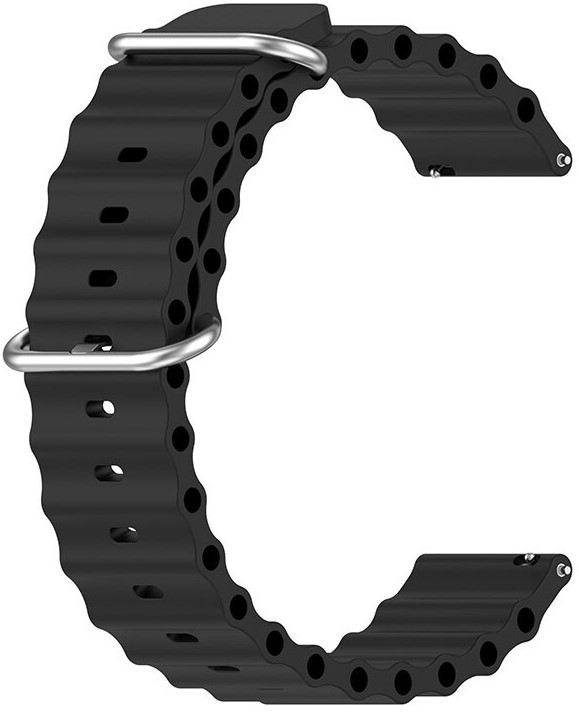 Ремінець для смарт-годинника BeCover Wave Style (20mm) for Huawei Watch GT 3 (42mm) / GT 2 (42mm) / GT 3 Pro (43mm Ceramic) / Watch 2 (Sport) Black (714184) - Фото 1