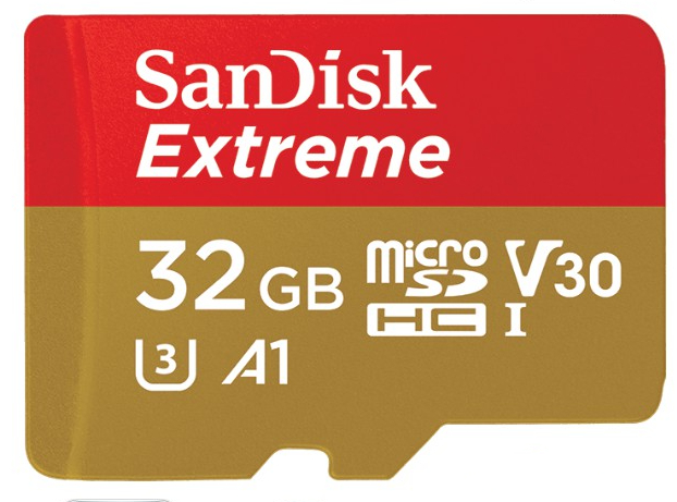 Карта пам'яті SanDisk 4K Extreme Action microSDHC 32GB V30 A1 UHS-I U3 + SD (SDSQXAF-032G-GN6AA) - Фото 1