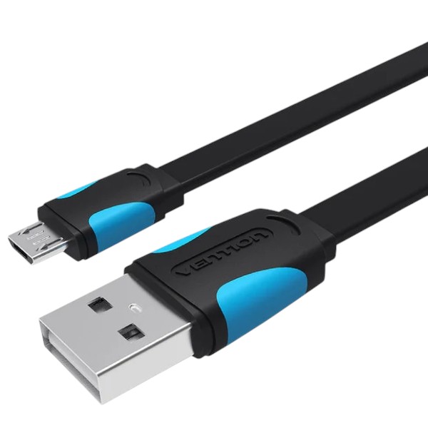 Кабель синхронизации данных Vention USB 2.0 AM-micro BM 0.5м Black (VAS-A08-B050) - Фото 1