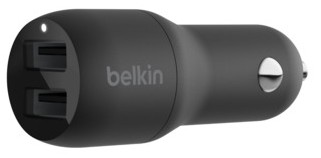Автомобильное зарядное устройство Belkin Charger 24W Dual USB-A Black (CCB001BTBK) - Фото 1