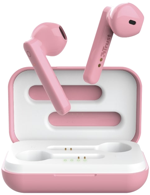Наушники вкладыши беспроводные TWS Trust Primo Touch True Wireless Mic Pink (23782) - Фото 1