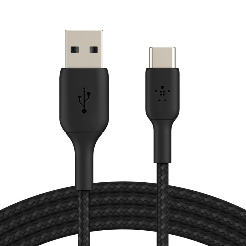 Кабель синхронизации данных Belkin USB-A - USB-С Braided 3m Black (CAB002BT3MBK) - Фото 1