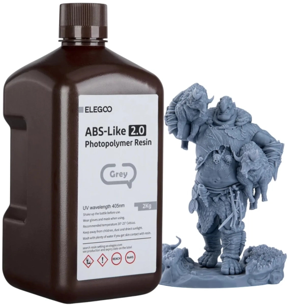 Резиновый фотополимер Elegoo Standard Resin 2кг серая (50.103.0273) - Фото 1
