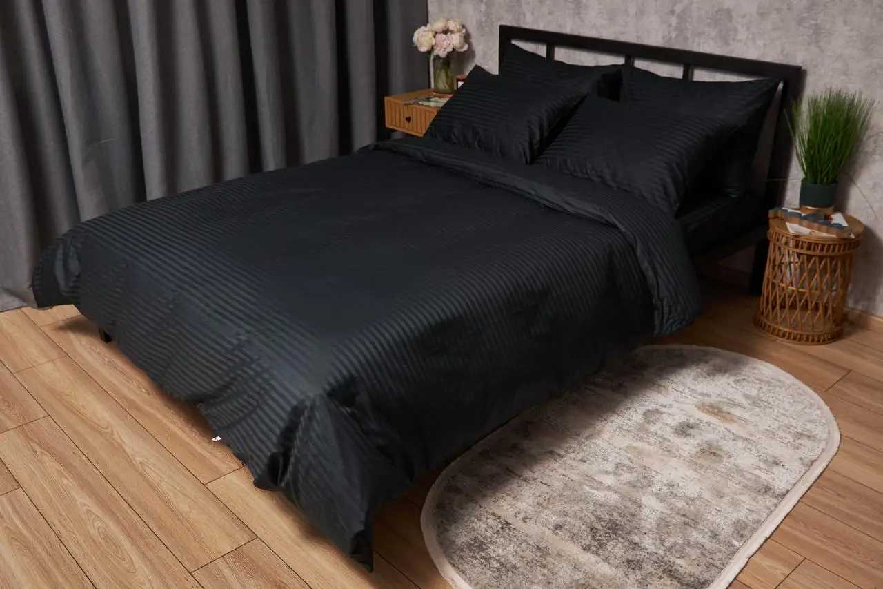 Пододеяльник полуторный Moon&Star Satin Stripe Midnight Luxe 143x210 см (MS-870000470) - Фото 1