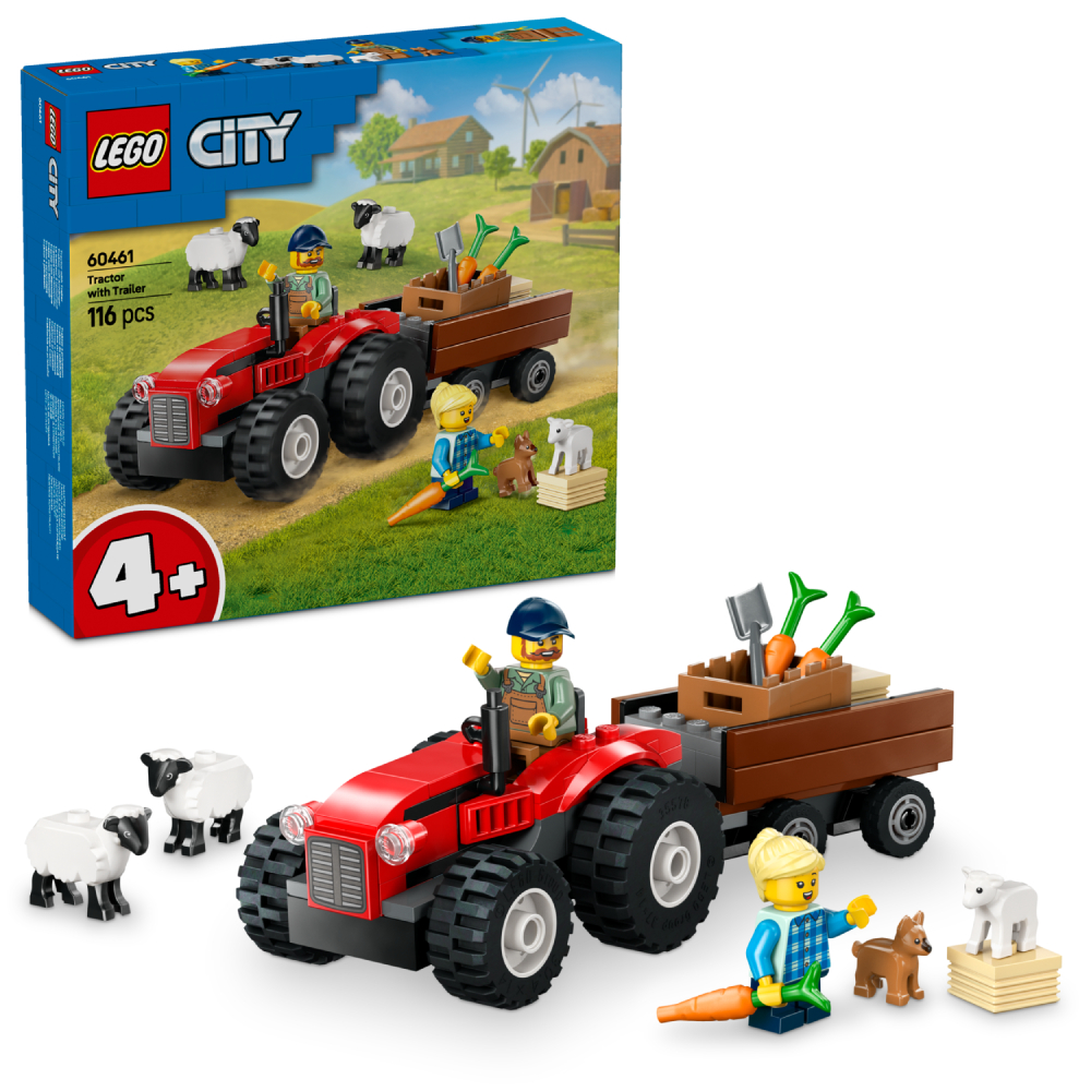Конструктор LEGO City Красный фермерский трактор с прицепом и овцами (60461) - Фото 1