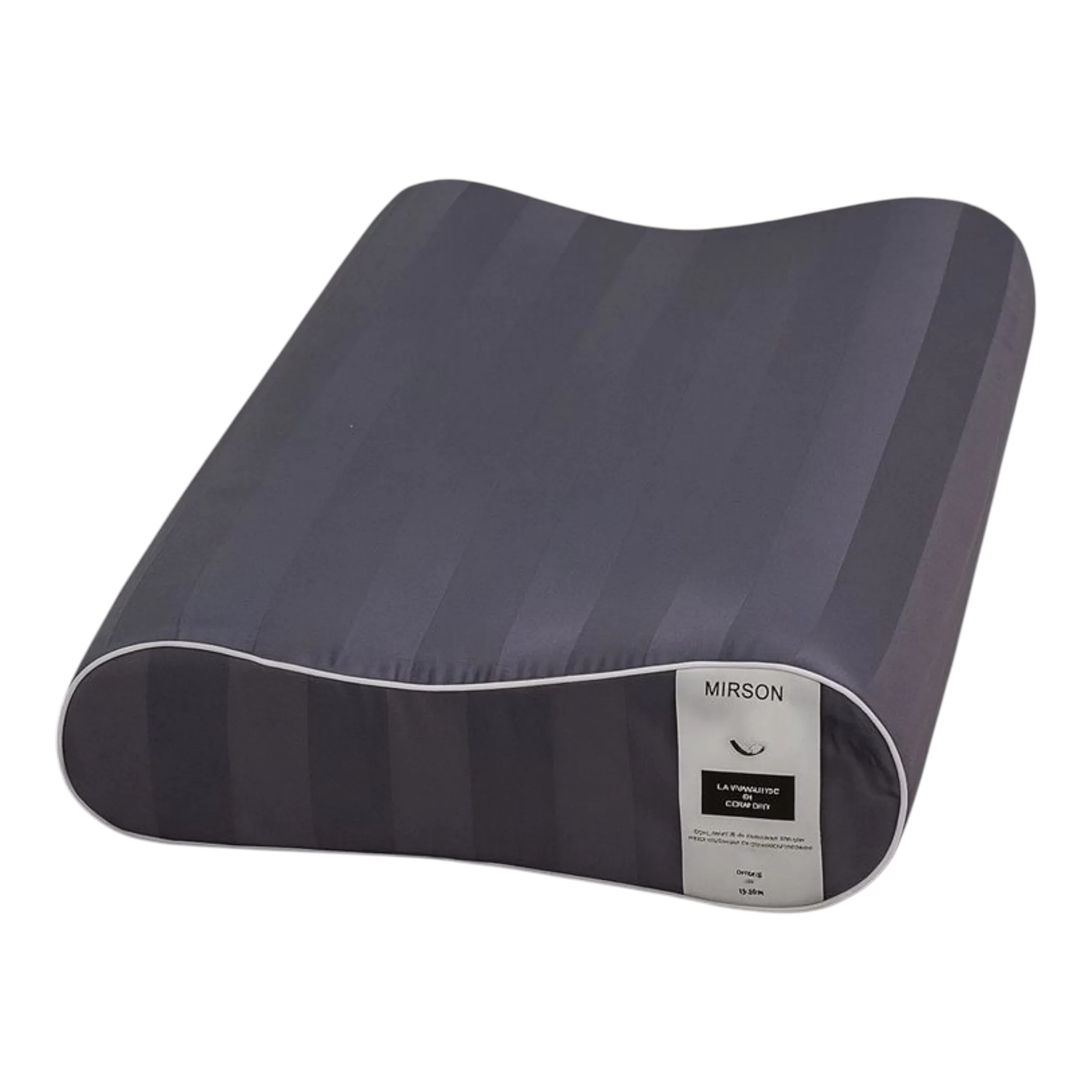 Подушка ортопедична MirSon №6089 Noble stripe Graphite 49х32х10.5 (2200003262438) - Фото 1