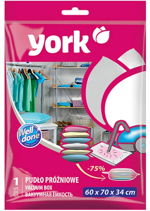 Купить Вакуумный пакет для вещей York 60х70х34 см (9307) - Фото 1 Вакуумный пакет для вещей York 60х70х34 см (9307) - Фото 1