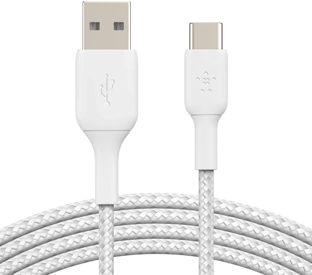 Кабель синхронизации данных Belkin USB-A - USB-С Braided 1 м White (CAB002BT1MWH) - Фото 1