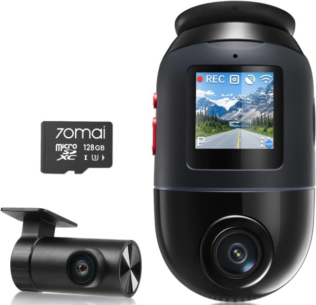Видеорегистратор 70mai Dash Cam X800-2 Omni 128GB Black +RC14 Rear Camera Set - Фото 1