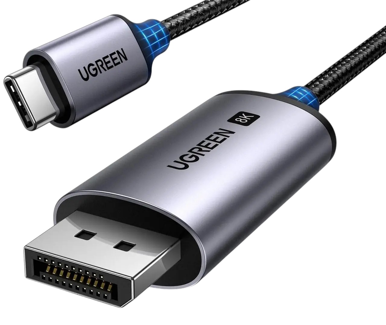 Кабель UGREEN CM556 USB-C to DisplayPort 8K Cable 3m Black (25839) - Фото 1