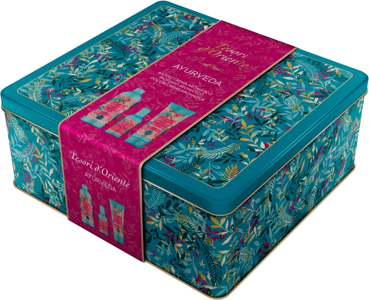 Подарунковий набір для догляду за тілом Tesori d'Oriente METAL BOX АЮРВЕДА (8008970061603) - Фото 1