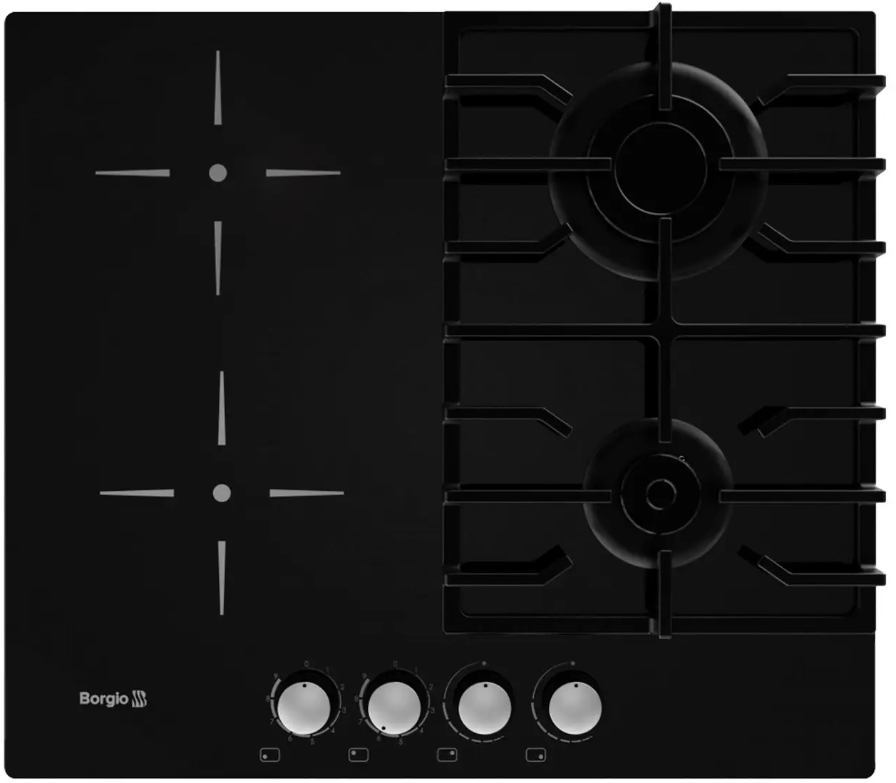 Варочная панель комбинированная Borgio VСG 622 Black GLASS FFD - Фото 1