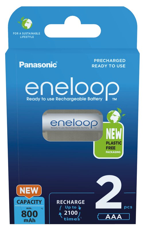 Аккумулятор тип AAA Panasonic Eneloop AAA 800 2BP mAh NI-MH (BK-4MCDE/2BE) - Фото 1